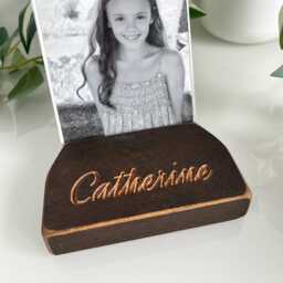 Personalised Wooden Photo Holder - Frame Beech Block 5Th Wedding Anniversary Wedding Gift Birthday - thumbnail 2