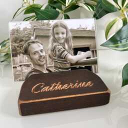 Personalised Wooden Photo Holder - Frame Beech Block 5Th Wedding Anniversary Wedding Gift Birthday - thumbnail 3
