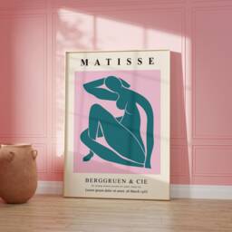 Henri Matisse Pink & Blue Sculpture Portrait Prints, Hippy, Modern, Gallery Wall Art, Living Room, Bedroom, Kitchen Decor 1629 - thumbnail 1