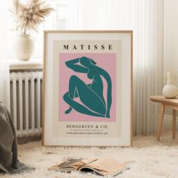Henri Matisse Pink & Blue Sculpture Portrait Prints, Hippy, Modern, Gallery Wall Art, Living Room, Bedroom, Kitchen Decor 1629 - thumbnail 2