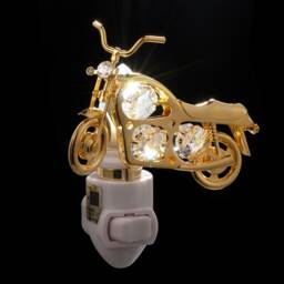 24K Gold Motorcycle Night Light With Sparkling Crystals - thumbnail 2