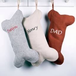 Personalized Linen Christmas Stocking - Embroidered Family Holiday Decor - thumbnail 4