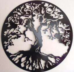Black Metal Tree Of Life Wall Art 70cm Round Focal Point Decor - thumbnail 1