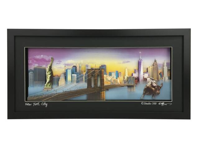 New York City Skyline 3D Paper-Sculpture Framed Art - image 1