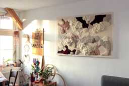 Cotton - Oversized Fiber Art Tapestry Neutral Earthy Colors, Textured Wool Wall Hanging - thumbnail 1