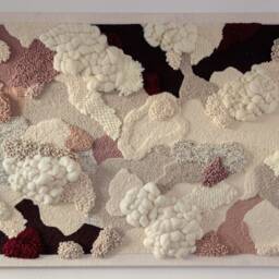 Cotton - Oversized Fiber Art Tapestry Neutral Earthy Colors, Textured Wool Wall Hanging - thumbnail 3