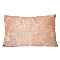 Fortuny Lumbar Throw Pillow Cushion Cover Silvery Gold & Peach Solimena Pattern - Made in Italy