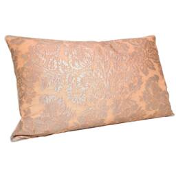 Fortuny Lumbar Throw Pillow Cushion Cover Silvery Gold & Peach Solimena Pattern - Made in Italy - thumbnail 3