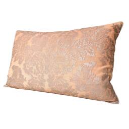 Fortuny Lumbar Throw Pillow Cushion Cover Silvery Gold & Peach Solimena Pattern - Made in Italy - thumbnail 4