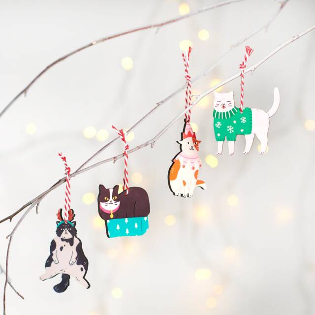 Funny Cat Christmas Decorations, Cat-Themed Ornaments, Whimsical Festive Feline Fun, Lovers Gift - image 1