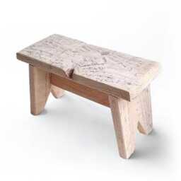 Handmade Wooden Stool - Rustic Plant Stand, Nursery Child Seat, Kitchen Footstool Eco-Friendly, Recycled Wood Furniture Lover Gift - thumbnail 3