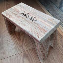 Handmade Wooden Stool - Rustic Plant Stand, Nursery Child Seat, Kitchen Footstool Eco-Friendly, Recycled Wood Furniture Lover Gift - thumbnail 4