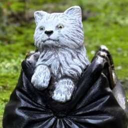 Amazing Cat in A Bag Statue Concrete Kitten Sculpture Outdoor Kitty Figurine Cement Pet Decor Stone Memorial Decoration Kitty Lovely Gift - thumbnail 2