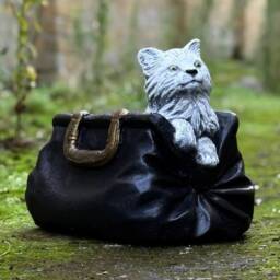 Amazing Cat in A Bag Statue Concrete Kitten Sculpture Outdoor Kitty Figurine Cement Pet Decor Stone Memorial Decoration Kitty Lovely Gift - thumbnail 3