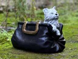 Amazing Cat in A Bag Statue Concrete Kitten Sculpture Outdoor Kitty Figurine Cement Pet Decor Stone Memorial Decoration Kitty Lovely Gift