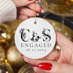 First Christmas Engaged Ornament, Personalized Ornament, Our 1st Couple Ornament, First Engagement Ornaments - thumbnail 3