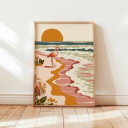 Flamingo Poster, Pink Wall Art, Tropical Bird Print, Animal Posters For Bedroom, Modern Prints, Nature Art Decor Gift - thumbnail 1