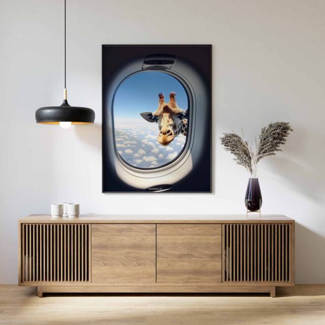 Giraffe Print, Poster, Funny Animal D??cor, Wall Art, Large Modern D??cor - image 1
