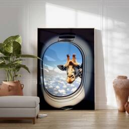 Giraffe Print, Poster, Funny Animal D??cor, Wall Art, Large Modern D??cor - thumbnail 2