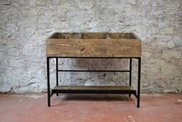 Vinyl Storage & Display Stand - Handmade Reclaimed Wood Record Unit Lp Shelf Turntable Industrial Rack