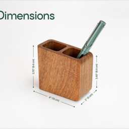Personalized Pen Holder - Wooden Desk Organizer Cup, Custom Engraved Pencil Stand For Office, Handmade Stationery Pot - thumbnail 3