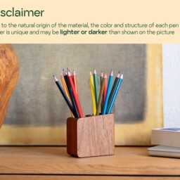 Personalized Pen Holder - Wooden Desk Organizer Cup, Custom Engraved Pencil Stand For Office, Handmade Stationery Pot - thumbnail 4