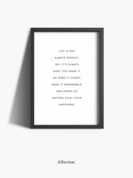 Inspirational Wall Art - Life Is Not Always Perfect Quotes Prints Motivational - thumbnail 1