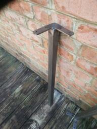 Raw 42 Inch Straight Metal Leg - Beeswax Coating Optional Per - thumbnail 1