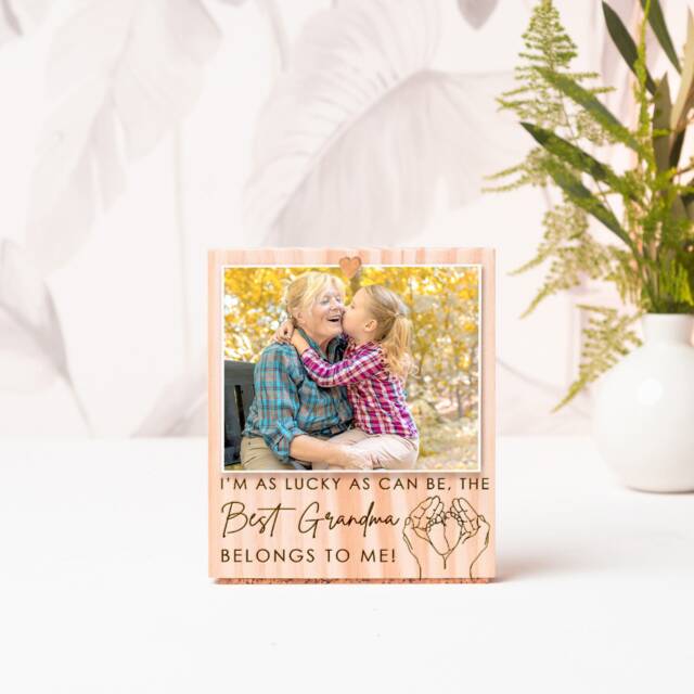 I'm Lucky As Can Be The Best Grandma Belongs To Me Picture Frame, Gift For From Grandkids, Frame Personalized - image 1