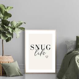 Bedroom Prints, Snug Life, Decor, Wall Art, Quote Poster, Home Typography Print, Text Minimalist - thumbnail 3