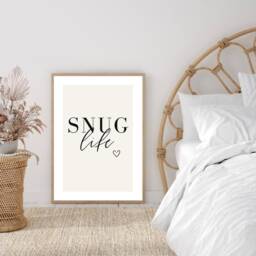Bedroom Prints, Snug Life, Decor, Wall Art, Quote Poster, Home Typography Print, Text Minimalist - thumbnail 2