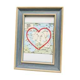 Estonia Heart Map - Custom Gift Anniversary For Him Framed Wedding Vintage Print Of W Hand-Embroidered