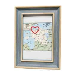 Estonia Heart Map - Custom Gift Anniversary For Him Framed Wedding Vintage Print Of W Hand-Embroidered - thumbnail 2