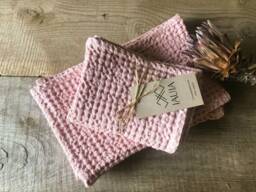 Linen Waffle Face Towel in Dusty Pink/Small Spa Towel/Soft, Fluffy Towels/Quality Towels/Spa Accessories/Absorbent Cloth