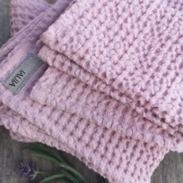 Linen Waffle Face Towel in Dusty Pink/Small Spa Towel/Soft, Fluffy Towels/Quality Towels/Spa Accessories/Absorbent Cloth - thumbnail 3
