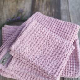 Linen Waffle Face Towel in Dusty Pink/Small Spa Towel/Soft, Fluffy Towels/Quality Towels/Spa Accessories/Absorbent Cloth - thumbnail 4