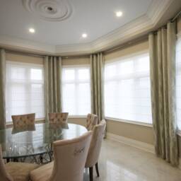 Custom Roman Shade Waterfall Style, Josh Oyster Fabric, Light Filtering - thumbnail 3