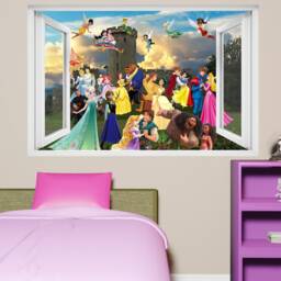 Princesses Princes Cartoon Characters Fairies Castle Wall Art Sticker Decal Mural Poster Girls Room Decor 1089 - thumbnail 3