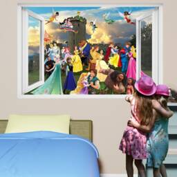 Princesses Princes Cartoon Characters Fairies Castle Wall Art Sticker Decal Mural Poster Girls Room Decor 1089 - thumbnail 2