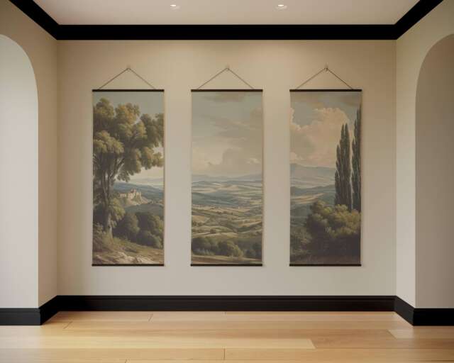Vintage European Landscape Tapestry - Wall Hanging Unique Art - image 1