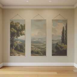 Vintage European Landscape Tapestry - Wall Hanging Unique Art - thumbnail 3