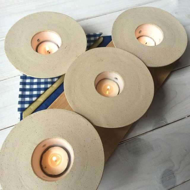 Ceramic Tealight Cup, Tea Light Holder, Shabbat Candleholder, White Pottery, Table Decor, Dinner Candle Holders, Holder - image 1
