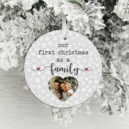 Our First Christmas As A Family Photo Upload Decoration, Bauble, Decoration - thumbnail 1