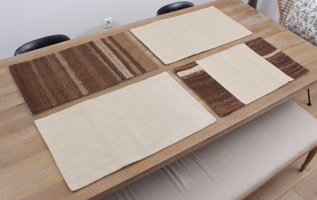 "Set Of 4 Pcs, Kilim & Linen Pillow Cover, Vintage Pillow, 15.75"" X 27.76" - image 1