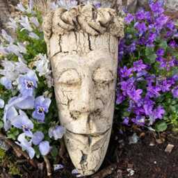 Succulent Pot Head 2Er Set Ceramic Handmade - Planting Garden Plug Frostproof Garden Decoration Heads Duo Without Plants - thumbnail 4