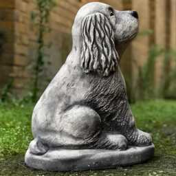 Unique Spaniel Statue Concrete Cocker Figurine Outdoor Dog Sculpture Stone Memorial Ornament Spaniel Lover Gift Handmade Art - thumbnail 2
