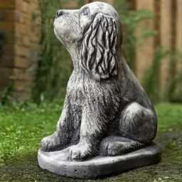 Unique Spaniel Statue Concrete Cocker Figurine Outdoor Dog Sculpture Stone Memorial Ornament Spaniel Lover Gift Handmade Art - thumbnail 1