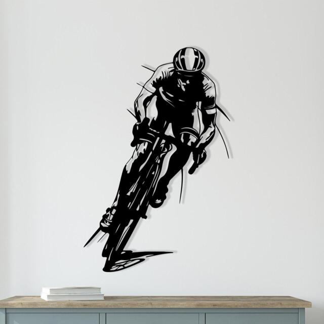 Cyclist Metal Wall Art, Bicycle Rider Silhouette, Sport Room Decor, Biking Gift For Him - image 1