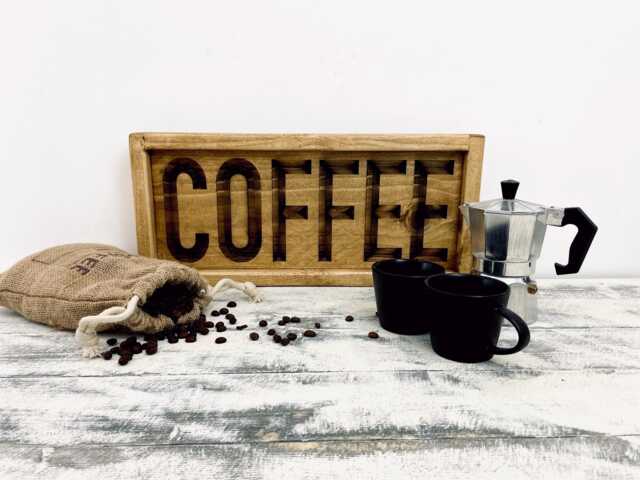 Rustic Wooden Coffee Sign - Farmhouse Kitchen Decor, Handcrafted Bar Sign, Wall Art - image 1