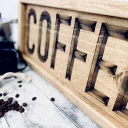 Rustic Wooden Coffee Sign - Farmhouse Kitchen Decor, Handcrafted Bar Sign, Wall Art - thumbnail 3